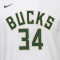 Maglietta Nike Milwaukee Bucks Essential Association Edition Giannis Antetokounmpo Niño